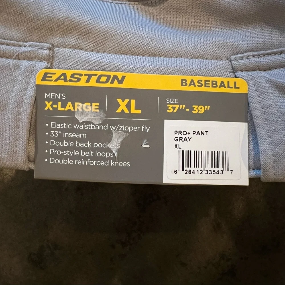 Easton gray baseball pants xl